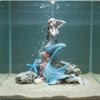 Aquatic Fishbowl Mermaid Decor Realistic Design Resin Mermaid Figurine for Aquatic Habitat Hobbyists, Desktop