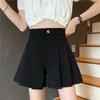 2026 Korean Fashion Slimming High-Waisted Pleated Wide-Leg Suit Shorts for Women