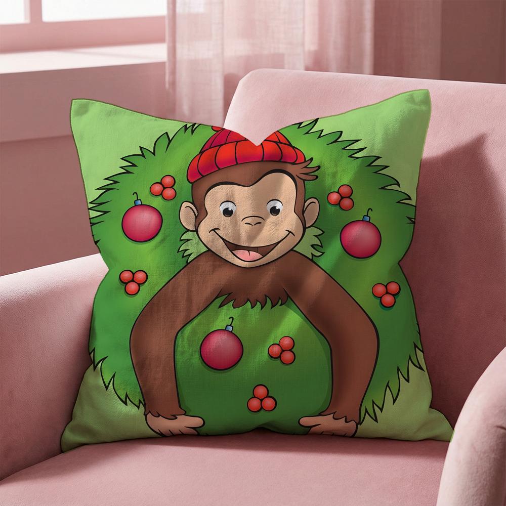 C-Curious George ZEICHENTRICK Kissenbezug Mehrzweck-Kissenbezug für Zuhause & Auto - Wendbar, Weich & Langlebig für den täglichen Gebrauch