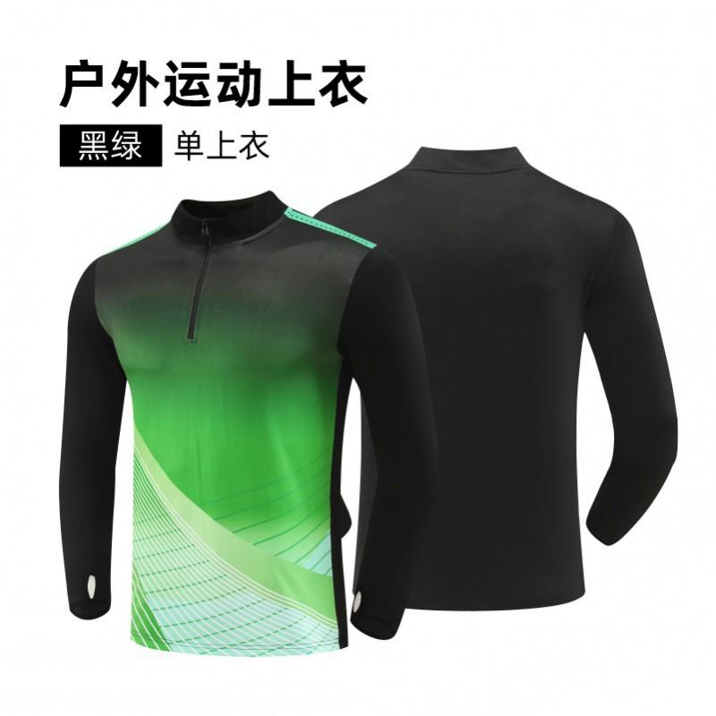 Long Sleeve Soccer Training Set Men Women Athletic Running Sportswear With Printed Design Lightweight Breathable Fabric