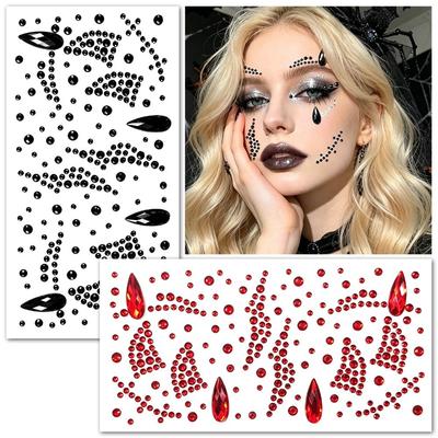 Makeup Crystal Tattoo Sticker Rhinestone Face Gem Sticker Face Eye Jewels Sticker  Halloween Party