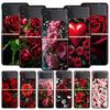 Beautiful Red Rose Flowers Phone Case For Samsung Galaxy Z Flip3 Flip4 Flip5 PC Shell For Z Flip 3 4 5 Black Hard Folding Cover