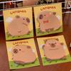 4PCS Creative Capybara Sticky Notes Kawaii Memo Pads Bookmark Stickers Office Study Supplies