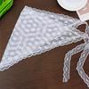 Embroidered Lace Triangle Headscarf Hollow-out Pastoral Style Hair Scarf Wraps Woven Floral White Lace Skirt Hair Accessories