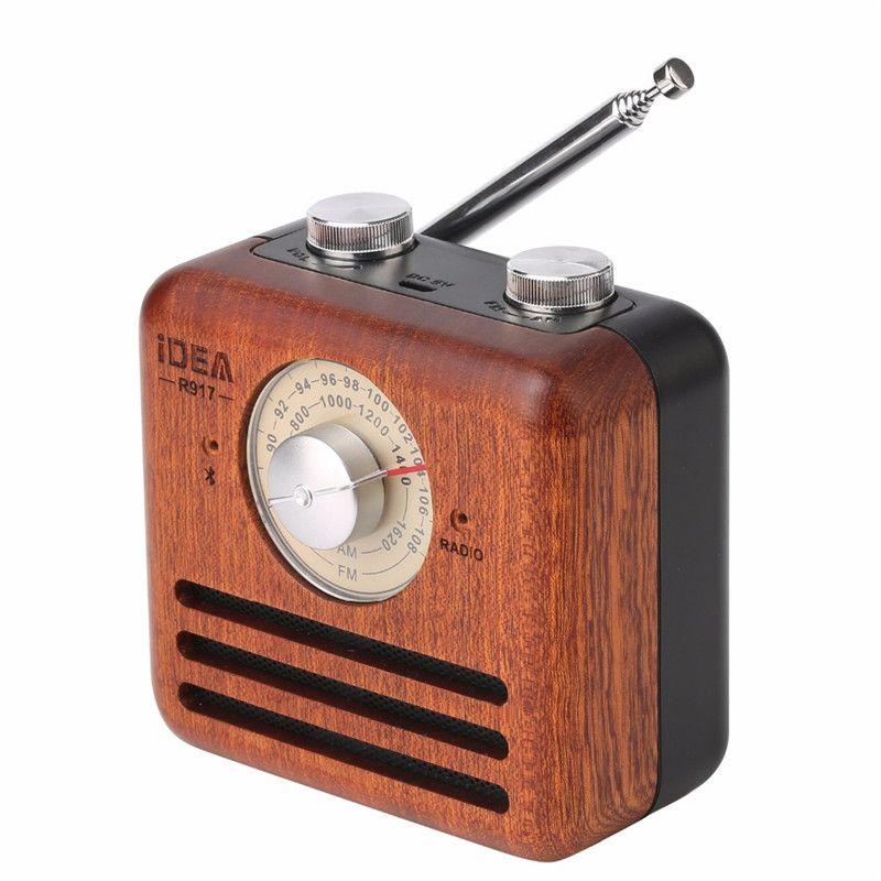 Retro Design Bluetooth Speaker with FM-Radio R917-A Light Brown
