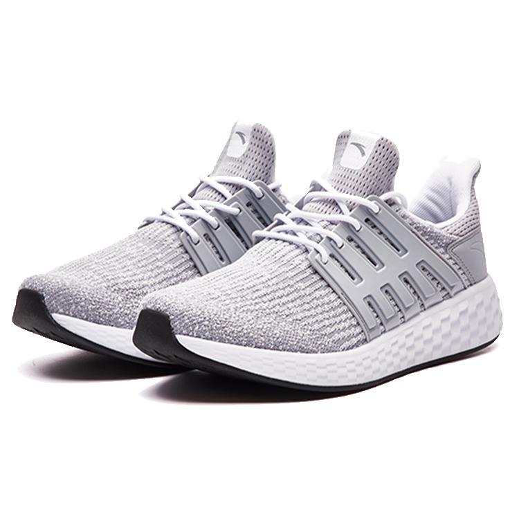 Anta Cushioning Anti-Slip And Wear-Resistant Breathable Coverage Low-Top Running Shoes Men's Gray White 91815555-3
