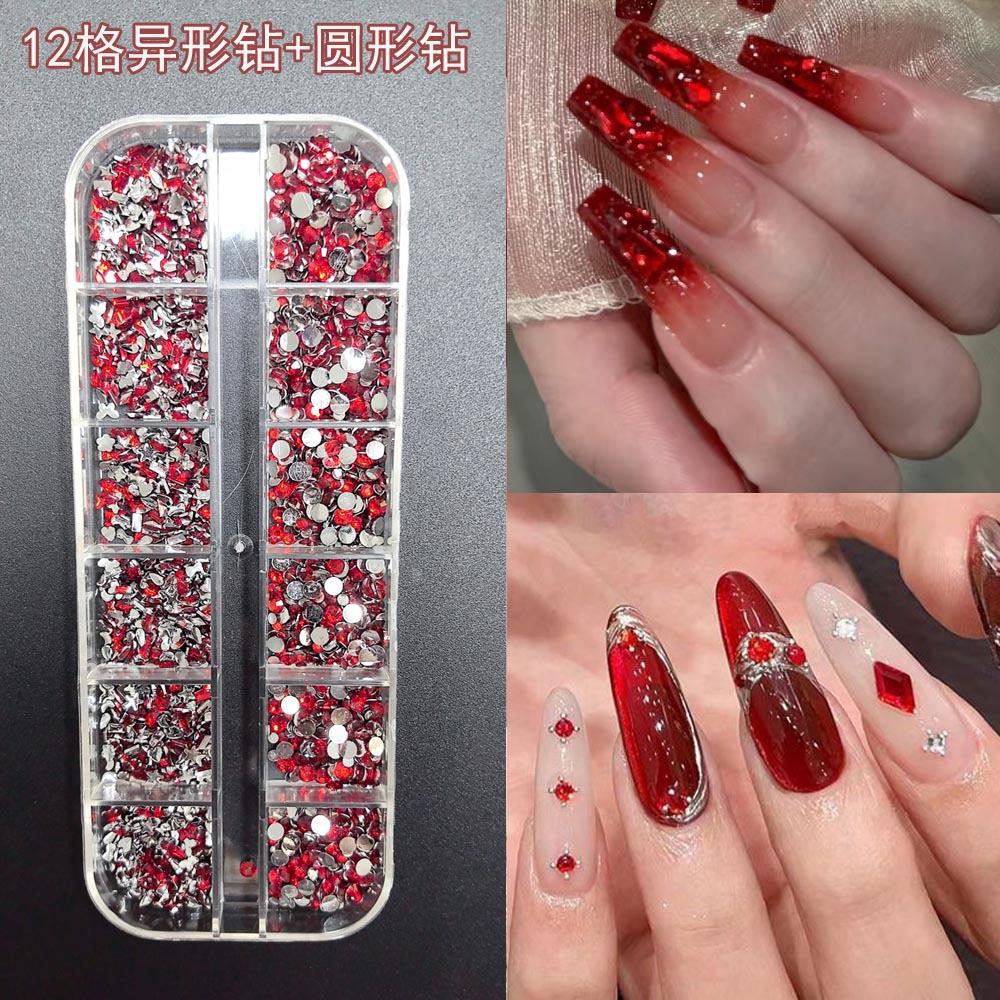 Nail Art Accessories Mini Nail Drills Color Special-Shaped Flat Bottom Drills White Pink Champagne Super Flash Nail Accessories