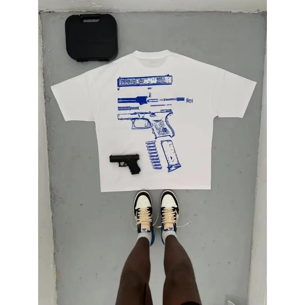 Pánská trička Y2K tričko Harajuku Hip Hop in We Trust grafický potisk kulatý výstřih bavlna oversized tričko gotické topy s krátkým rukávem