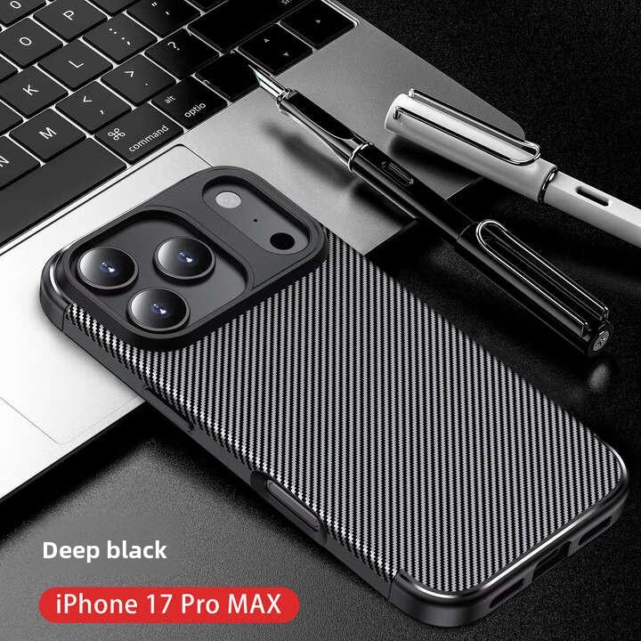 

Чехол из углеродного волокна для iPhone 17 17ProMax 17Air, защита от отпечатков пальцев, противоударный, тонкий, модный, защитный чехол iphone 17 чёрный