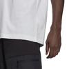 adidas T-shirt da uomo con stampa logo Trefoil grande, girocollo, bianca HE9510