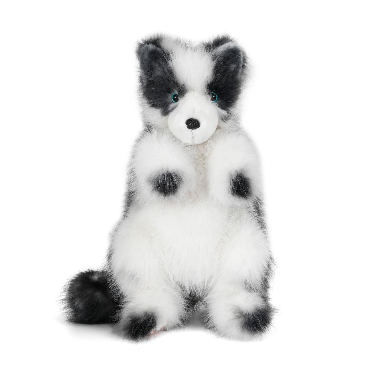 

New Cute 3D Plush Puppy Design Backpack Realistic Border Collie Dog Fluffy Shoulder Bag Soft Animal Stuffed Toy Purse for Women чёрный