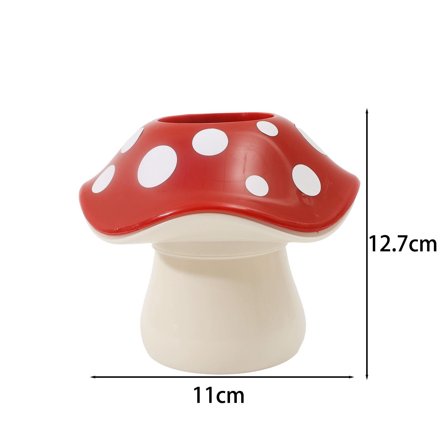 

1/2pcs Creative Mushroom Shape Storage Box Cute Plastic Home Bathroom Makeup Brush Bottle Holder Office Desk Pen Organizer красный