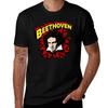 T-shirt Ritratto di Beethoven in stile cartone animato Stampa Classica Maglietta a Maniche Corte