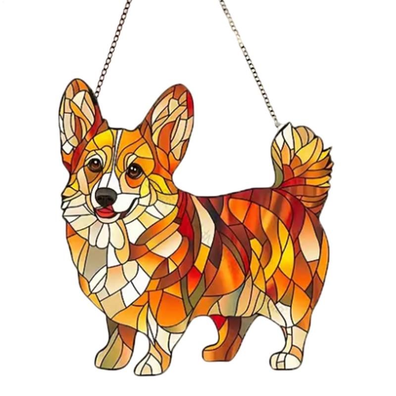 Hundskylt Solfångare Väggskylt 2D Akryl Fönsterhängare för Hem Rum Trädgård Djurprydnad