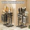 Kitchen Tabletop Storage Rack Knife Holder Large Capacity Multipurpose Waterproof Hollow Storage Rack Kitchen Utensil Organizer