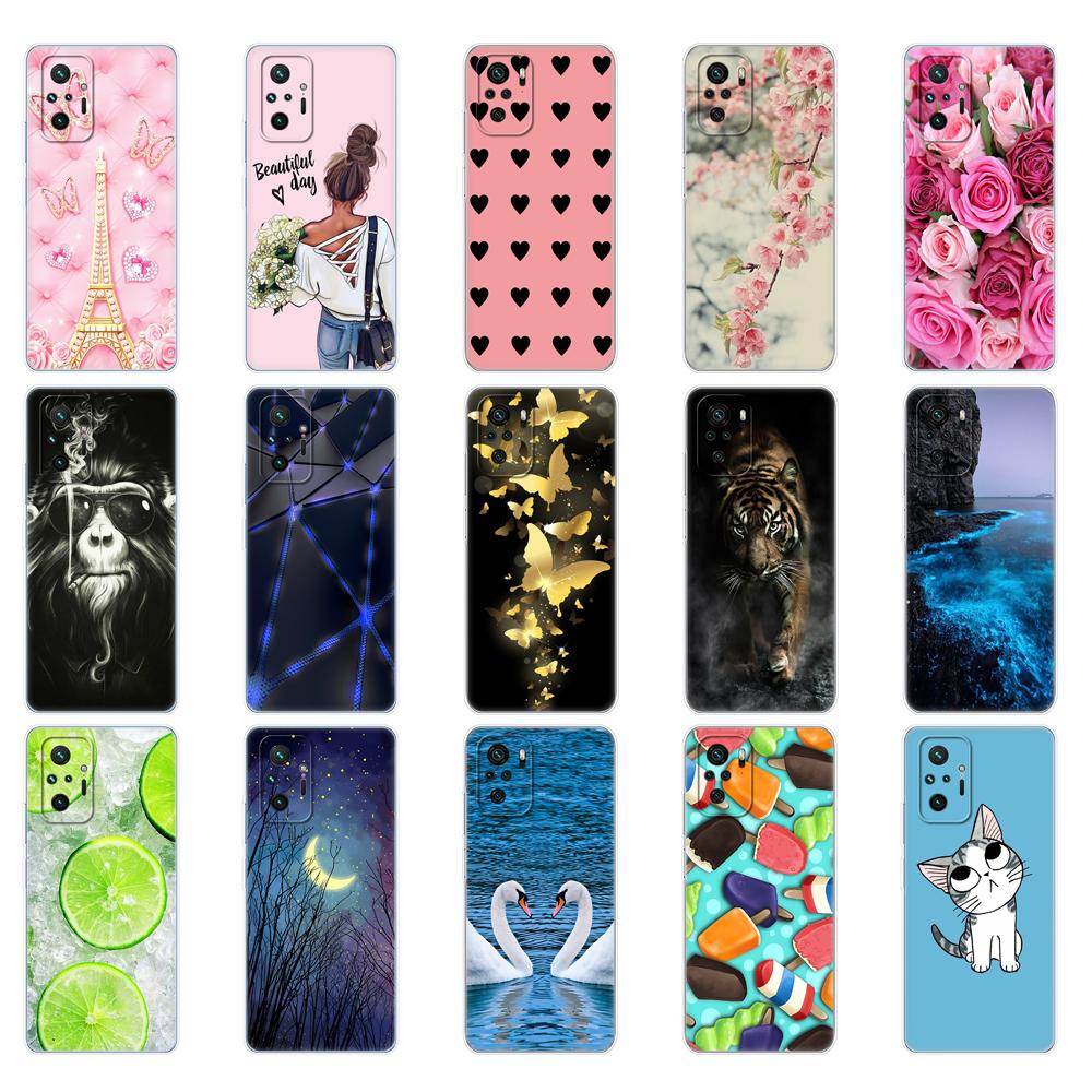 For Xiaomi Redmi Note 10 10S Case 4G 5G Silicon Soft Tpu Back On Redmi Note 10 Pro Global Phone Cover Note10 S Bumper Etui Funda