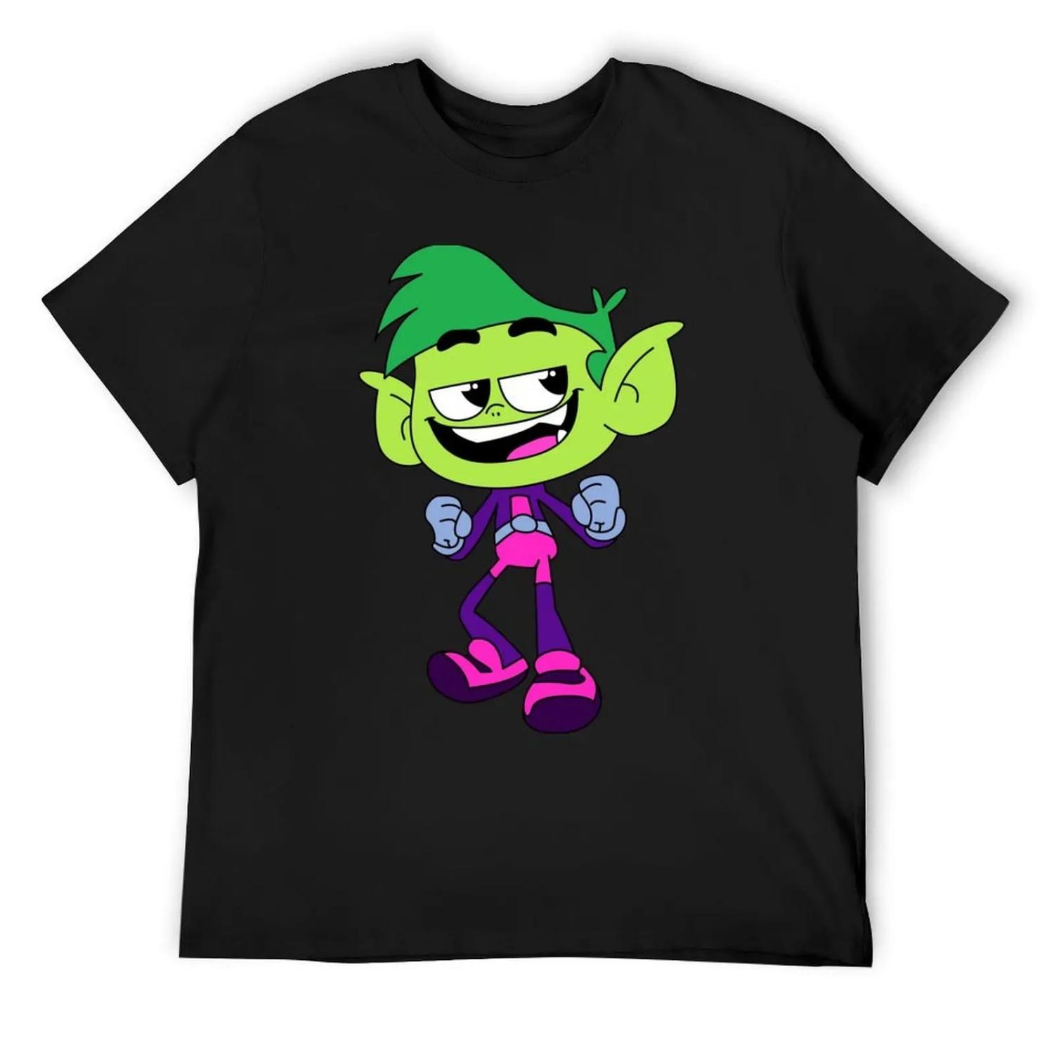 Милая футболка Beast Boy кастомная винтажная аниме-рубашка винтажная мужская одежда роскошная одежда мужчины S