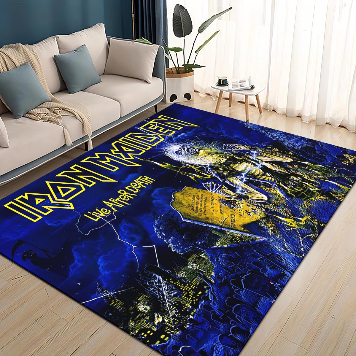 

3D I-RON M-Maidens Meital Band Ковер Коврик для Гостиной Спальни Дома Украшение Дивана, Детский Игровой Нескользящий Напольный Коврик 40x60cm( 15x23in )