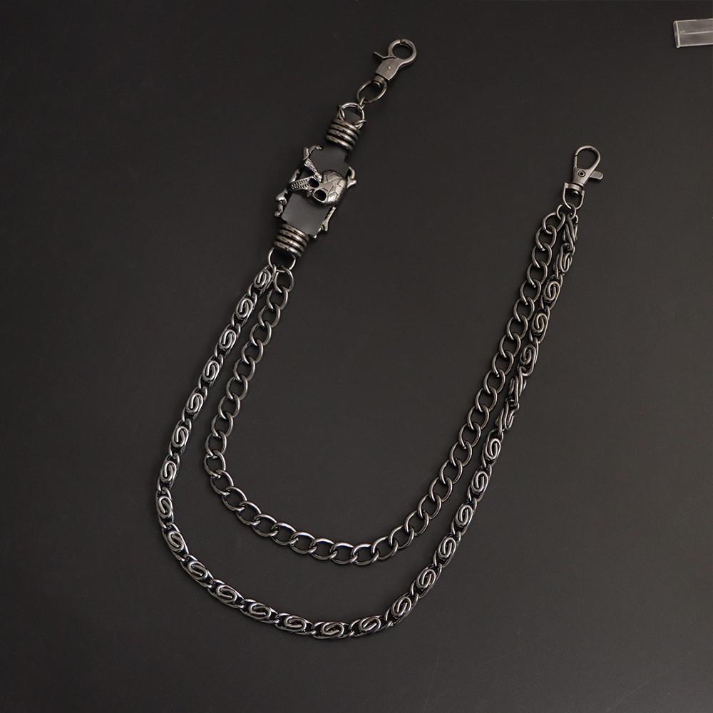 Punk Metal Wallet Chain For Men And Women With Skull Design For Hip Hop Style