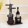 Vintage Violin Inspired Wooden Wine Glass Holder Organizes 4 Stemware Glasses Space Saving Kitchen Bar Decors