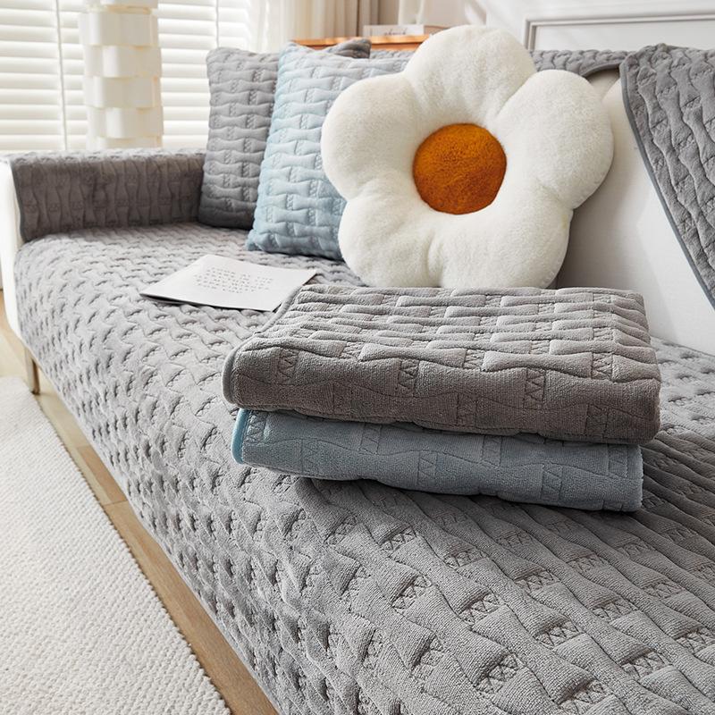 Sofa Cushion Thickened Fleece Cushion New Non-Slip Living Room Cover Towel Flannel Sofa Cover