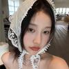 French Style Lace Plaid Triangle Turban Hairband For Women Girls Sweet Hair Decorate Headband Hair Band  Hair Accessories