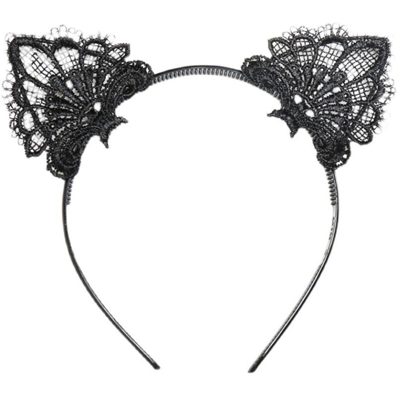 Halloween party costume ball headgear lace veil Internet celebrity cute cat rabbit ears headband hairpin