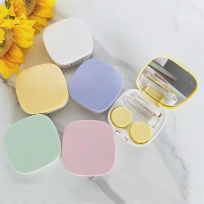 Portable Contact Lens Case Simple DIY Smooth Oval Box Beauty Contact Lens Case