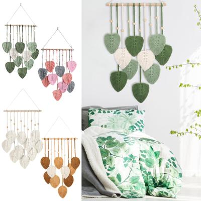 Decorazione murale bohémien Arazzo intrecciato Ciondolo fatto a mano Parete bianca per interni Camera da letto Decorazione murale per camera da letto