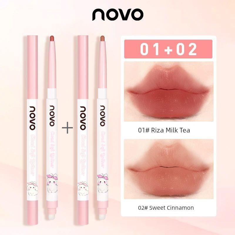 Novo Double-Headed Lip Liner Waterproof Long Lasting and Does Not Fade Nude Color Series Lip Hook Line Toot Lipstick Pen Integrated Lip Brush