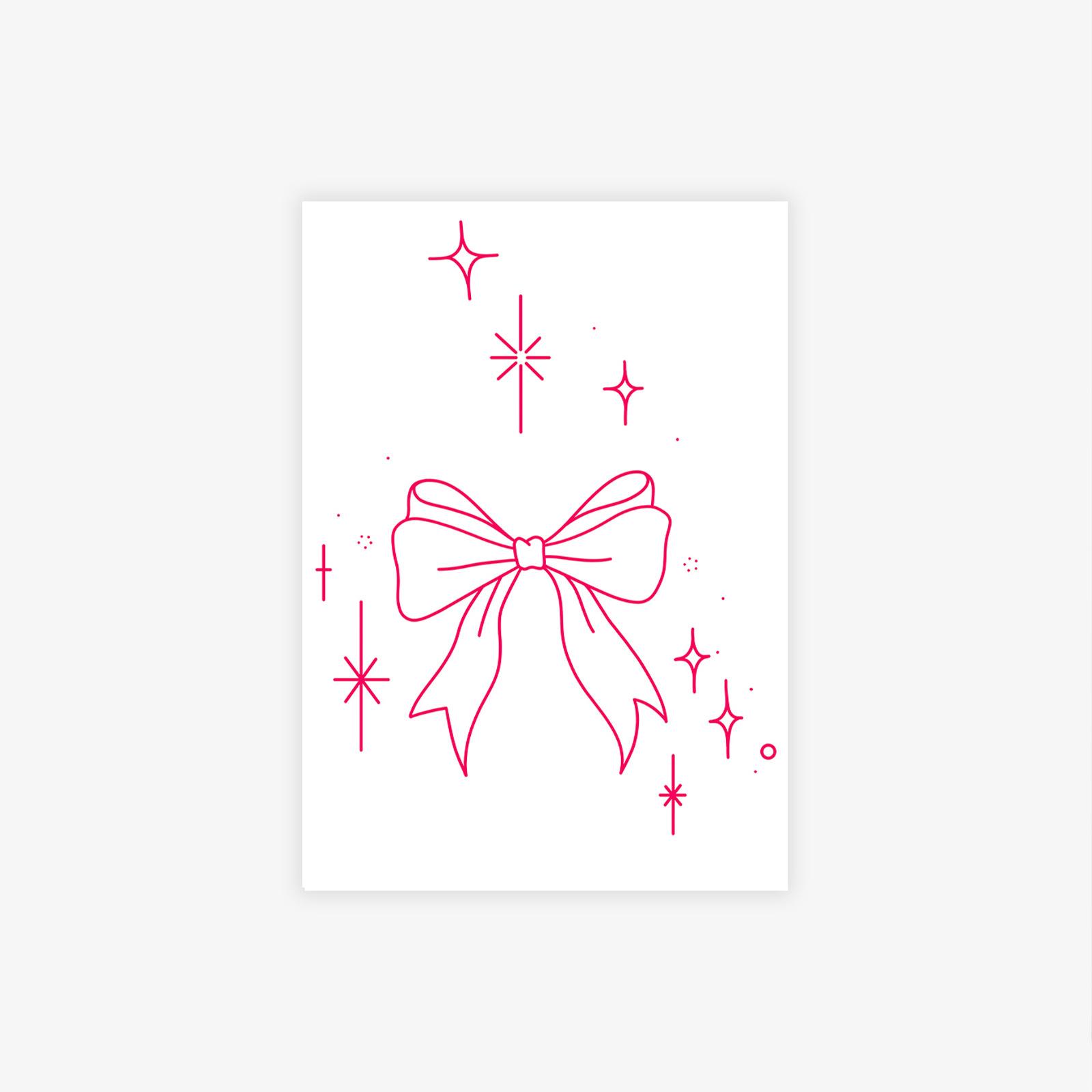 

Premium Sense Simple Y2K Style Personalized Hottie Pink Star Bow Arm Tattoo Sticker 7*10