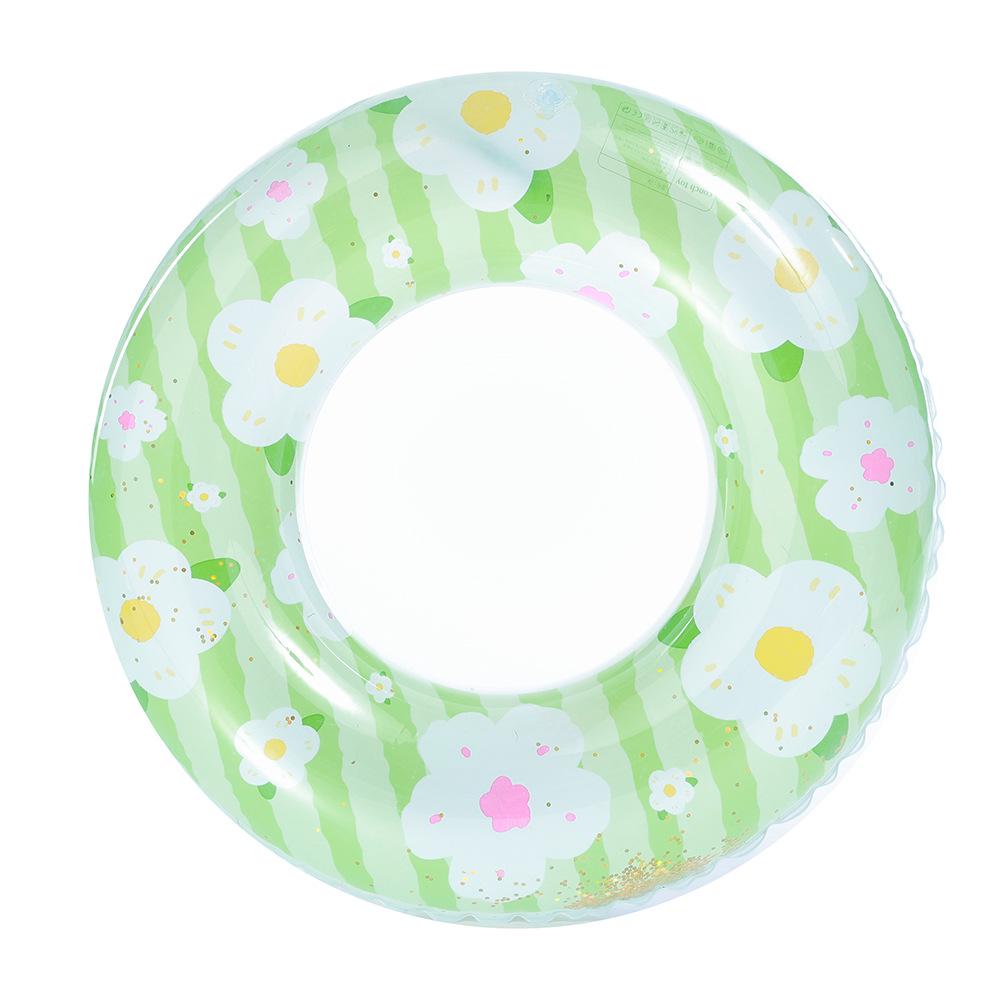 Anello gonfiabile da nuoto rétro a righe ispessito per bambini Xiao Lü - Design Oliva e Fiore di Ciliegio