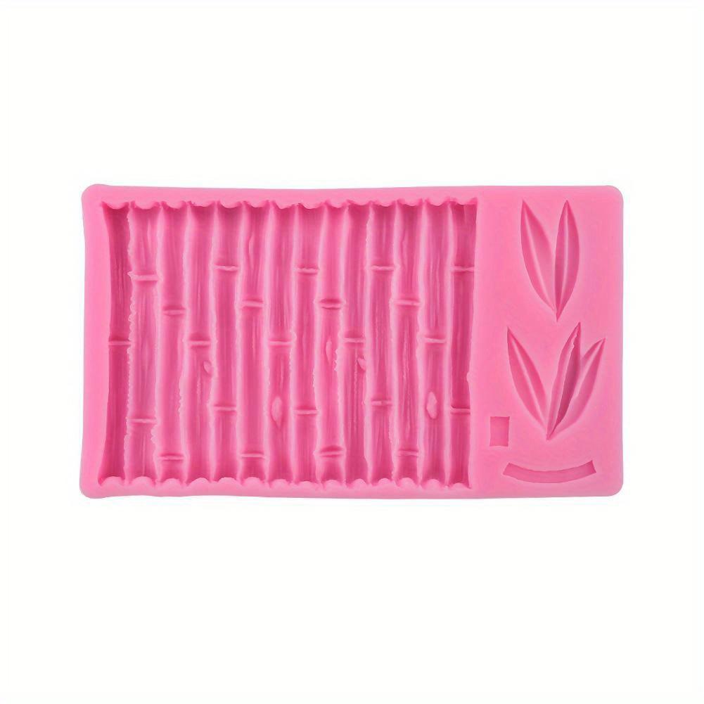 

1 шт., силиконовая форма из бамбука и листьев бамбука, сделай сам, кружевное украшение для торта, кухонные инструменты для выпечки, форма для шоколада, дерево, бамбуковая силиконовая форма розовый