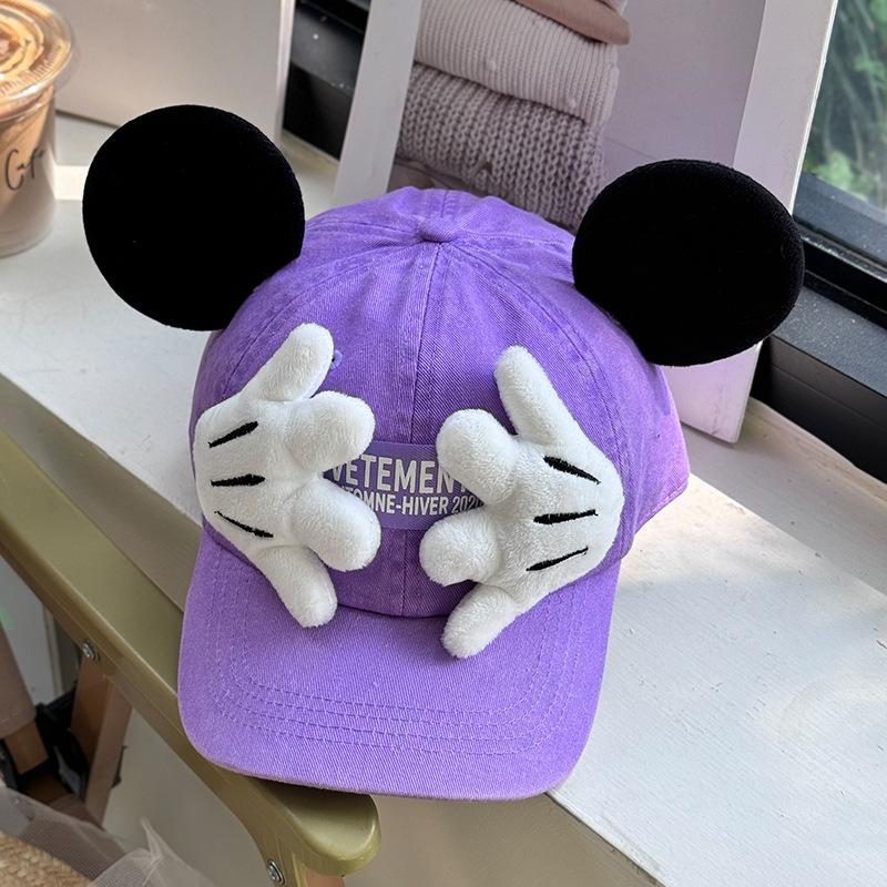 Original homemade cartoon cover face Mickey parent-child baseball cap polished cotton children's cap outdoor outing hat