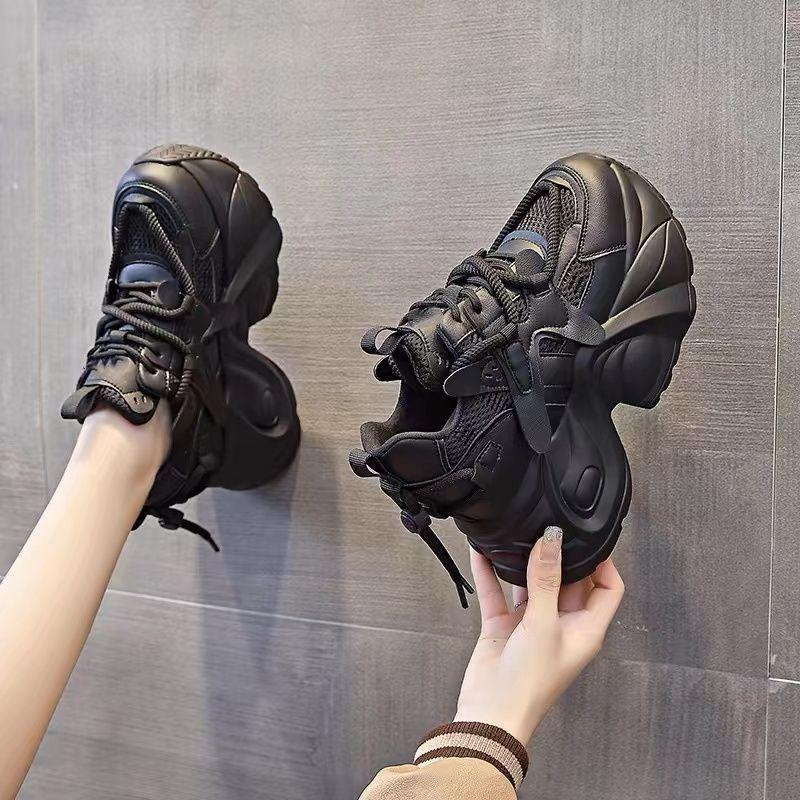 Dad-Schuhe Damen hochwertig dicksohlig innen höhenerhöhend Mesh lässige Damenschuhe 2025 Sommer neue vielseitige Sportschuhe Damen