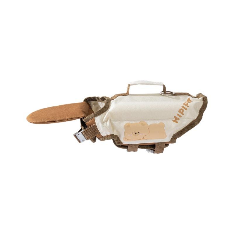 

Cartoon Pet Life Jacket Dog Swimming Suit Small and Medium Dogs Teddy Bigbear Summer Dog Swimming Buoyancy Clothing without красный