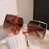 New Square Frameless Retro Sunglasses for Women Fashion Vintage Glasses Men Luxury Trend  Designer Shades UV400 Eyewear