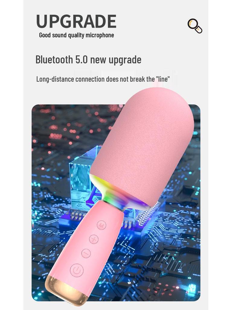 Wireless Bluetooth Microphone Speaker for Home Karaoke and Kids' Entertainment