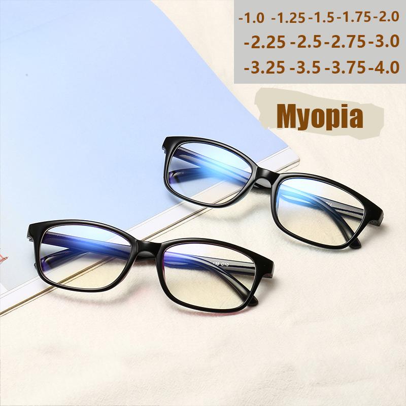 New Men's And Women's Finished Myopia Glasses Anti Blue Light Myopia Glasses Small Box With Degree Glasses 456