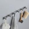 Gray Aluminum Wall Mounted Bathroom Clothes Coat Hook Bedroom Storage Hook Clothes Hanger Hooks Black Bathroom Towel Hook