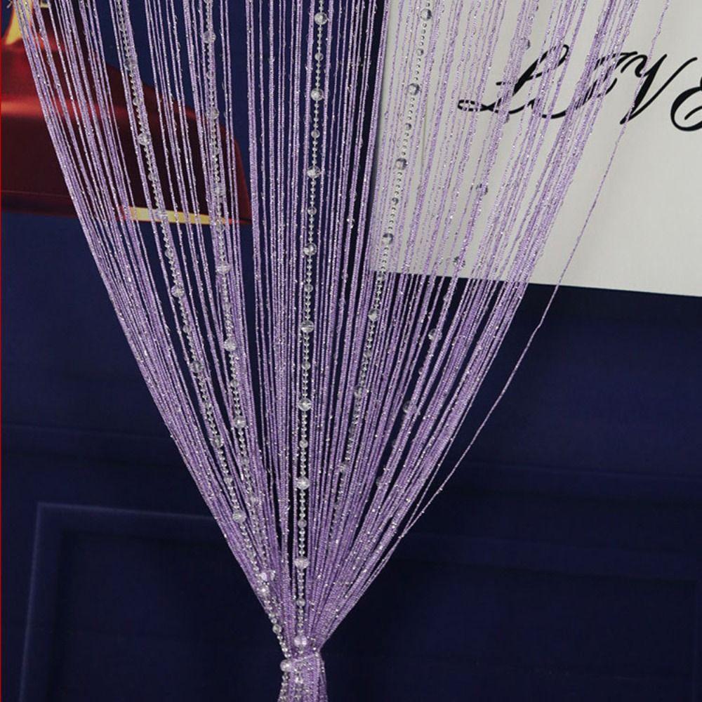 Shiny Door Curtain Solid Color Tassel Window Curtain Retro Crystal Beads String Curtain  Home Decor