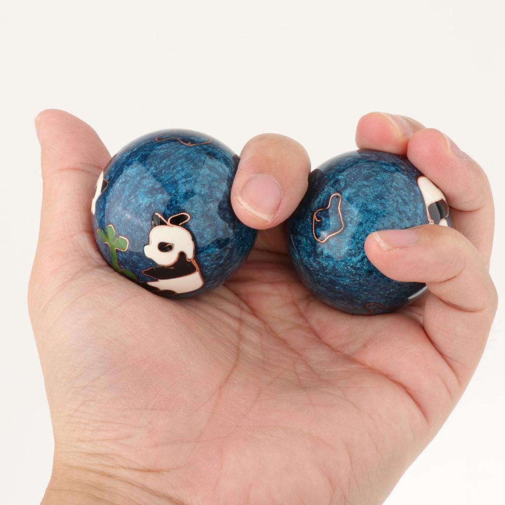 Pack of 2 hand massage balls with storage box Baoding balls for seniors and