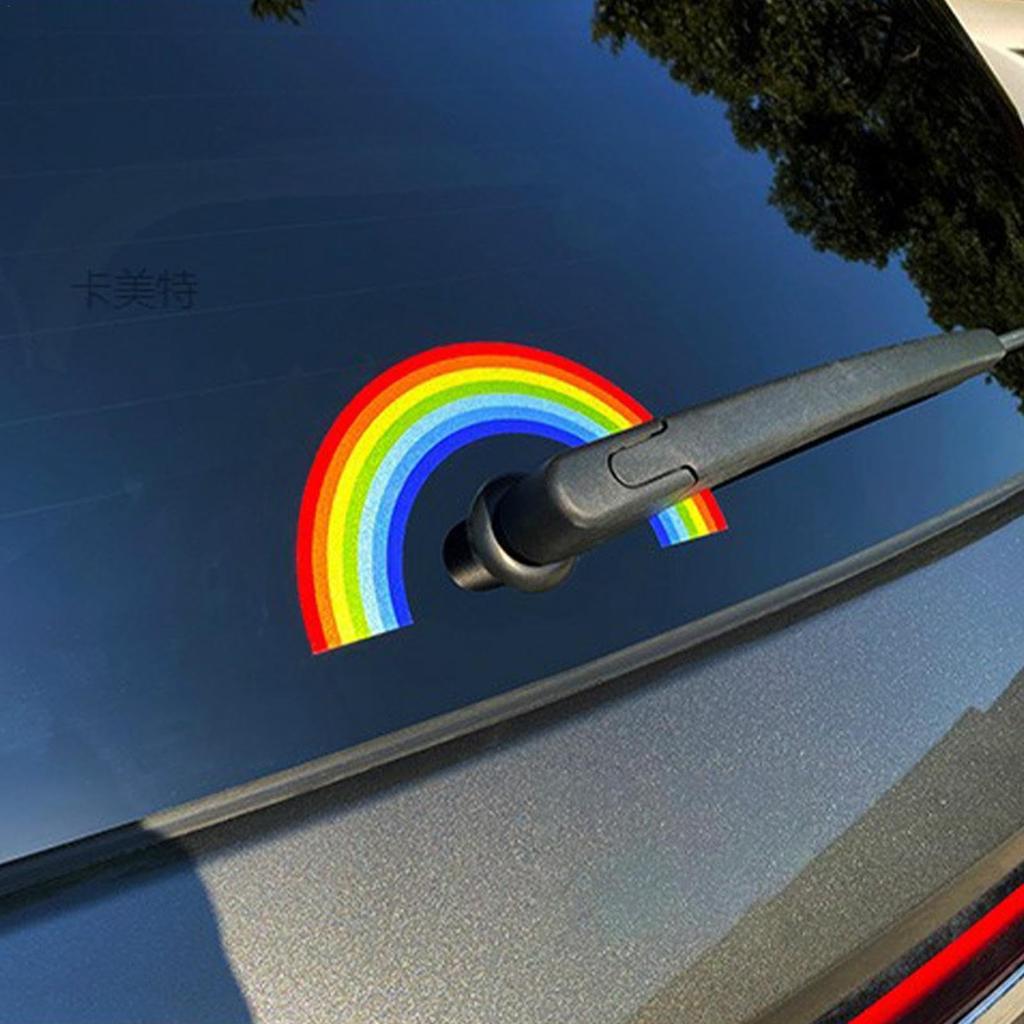 Regenbogen Autoaufkleber, Regenbogen Fensteraufkleber - Vista Auto Heckscheibenwischer Aufkleber Wetterfest