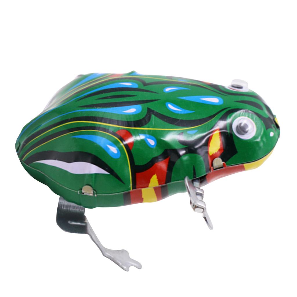 Aufziehfrosch Spielzeug Retro Tragbar Grüne Farbe Blech Hüpfender Frosch Aufziehspielzeug