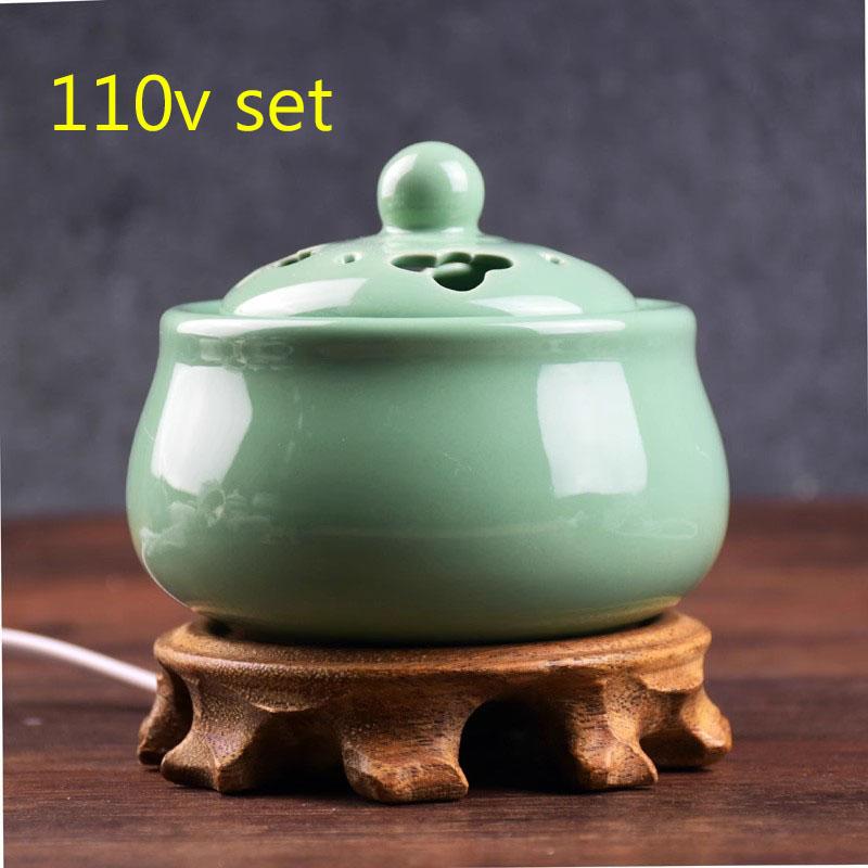 110V/220V Electric Incense Burner Solid Wood