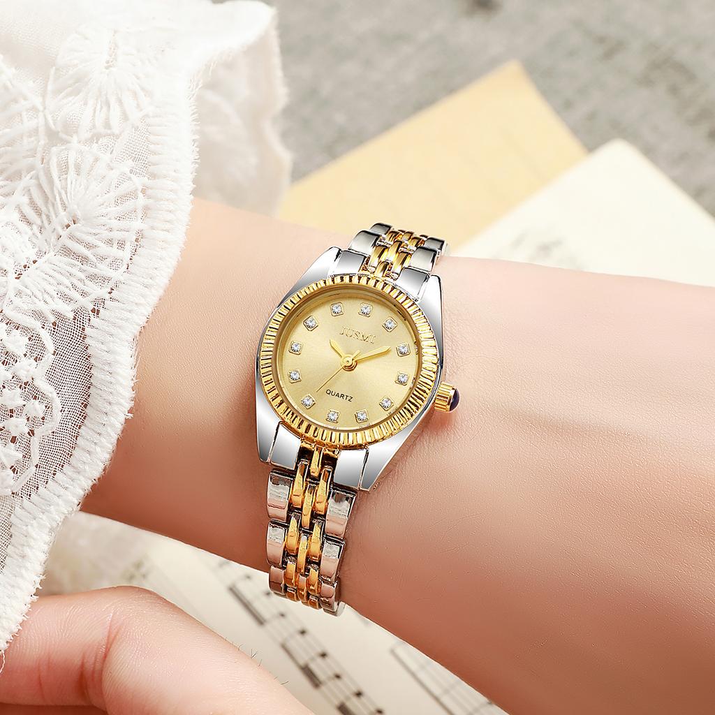 Ladies' fashionable temperament small dial Aurora watch diamond strap quartz watch