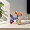 1pc Colorful Resin Balloon Dog Sculpture,Home Decor Small Statue,Resin Balloon Dog Desktop Decor For Office, Balloon Dog Decor,Graffiti,Surprise Gift