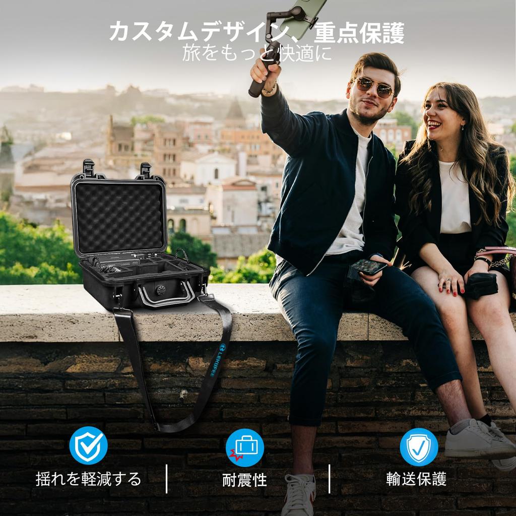 Lekufee Portable Waterproof Hard Case for DJI Osmo Mobile 8 7P 7 Gimbal Stabilizer Mic 3 2 Mini IP67 EVA Travel Carrying