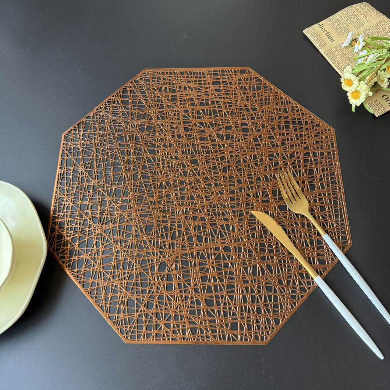 Octagonal Heat Insulation Anti-Slip Placemat: Creative PVC Table Mat & Coaster