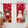 2pcs,2D Plane Printing Curtains Roller Blinds Cute Snowman Christmas Winter_b (2) Polyester (without Rod) Decorations Inside